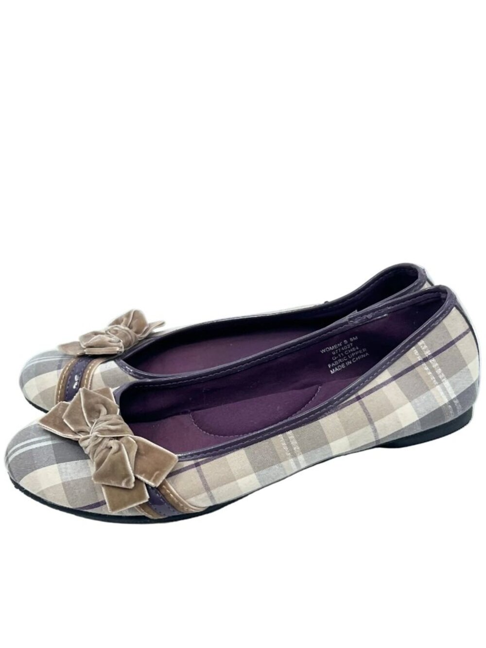 Y2K Sperry Plaid Ballet Flat Shoes